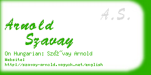 arnold szavay business card